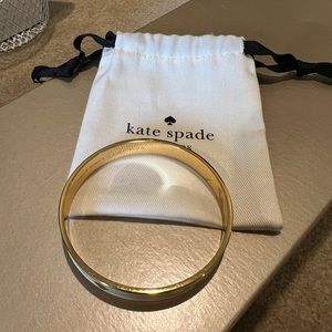 Kate Spade White and Gold Spade bangle bracelet